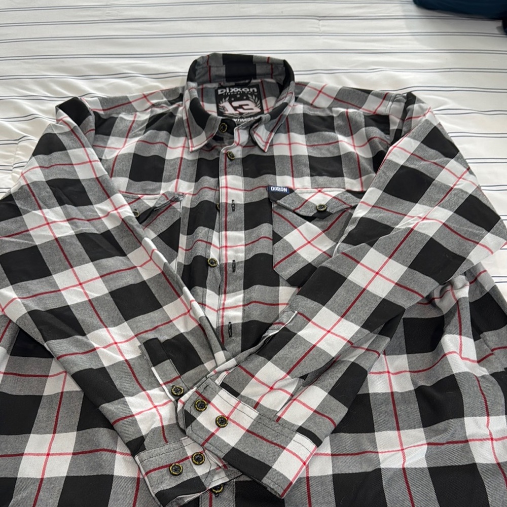 DIXXON Black and White Casual Button Down Shirt